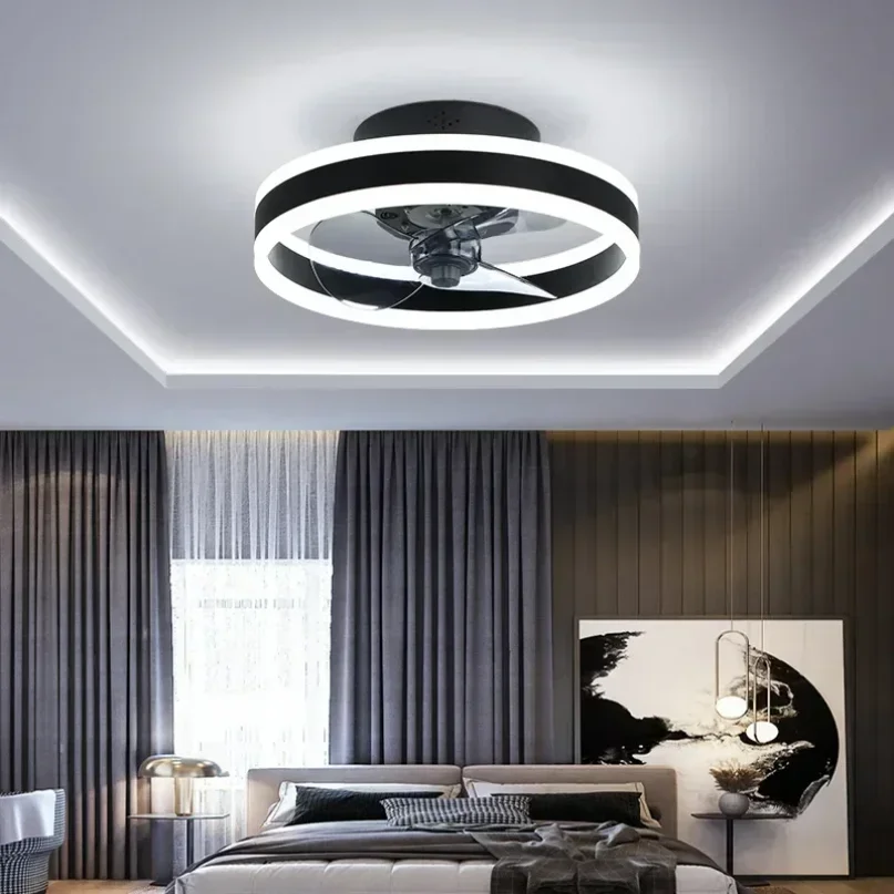 Smart Ceiling Fan Lamp with LED Light and Remote Control Chandelier Electric Roof Fans Lighting Living Room 220V Bedroom Home