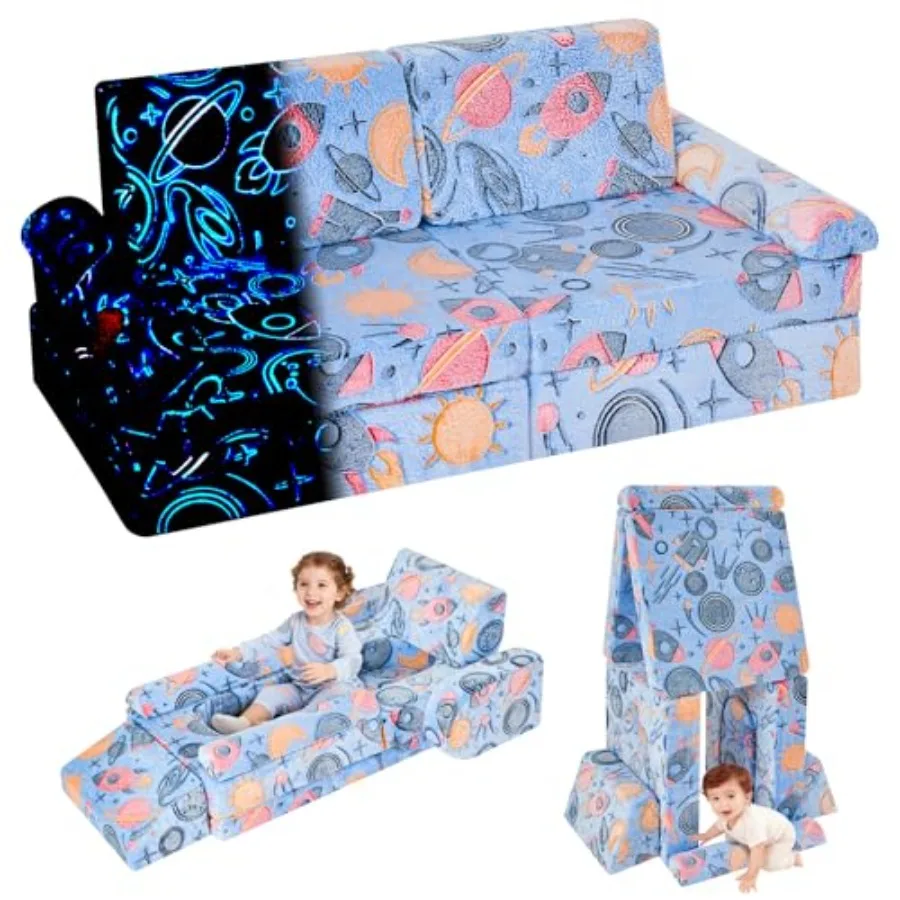 

Modular Play CouchToddler Couch Sofa Child Sectional Sofa Bedroom and Playroom Furniture for Toddlers Convertible Foam and Floo