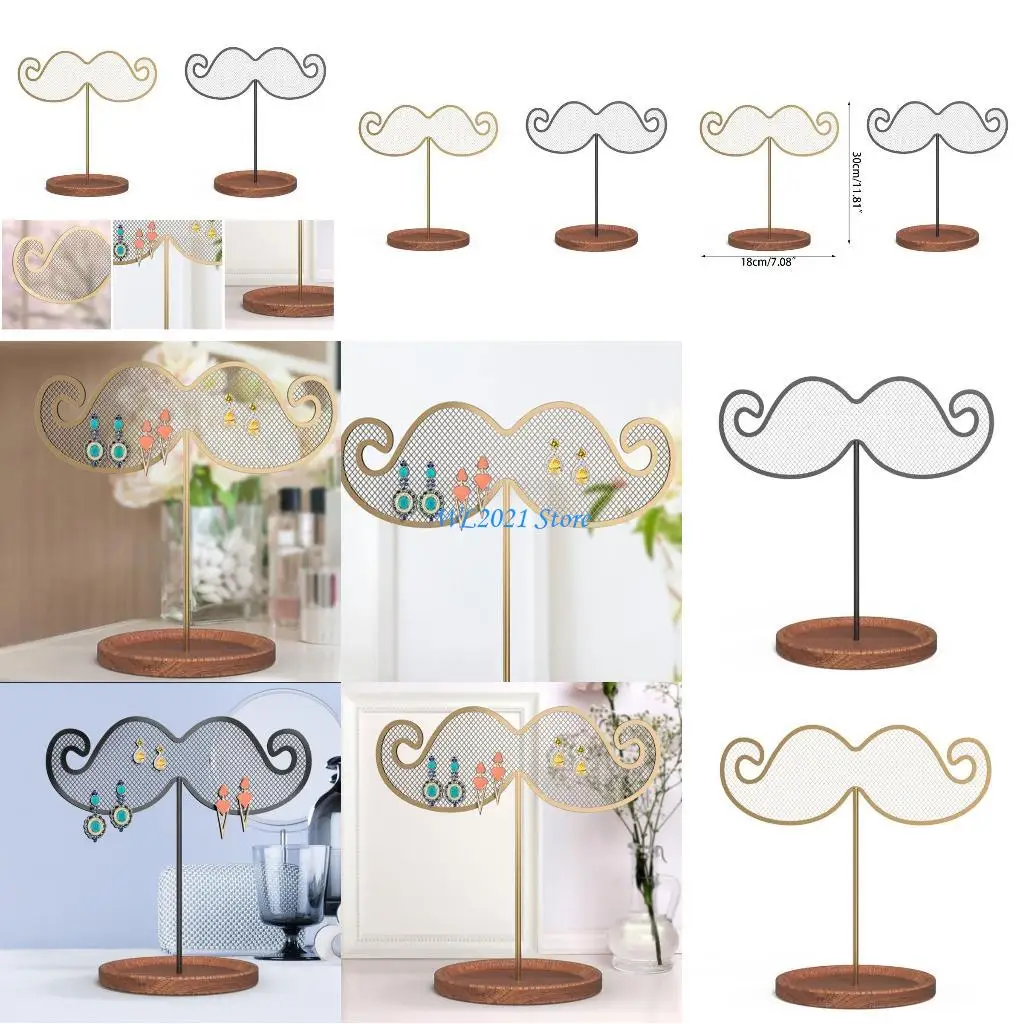 

G5GC Beard Earring Display Rack Jewelry for T Bar Stand Hanging Holder Net Hange