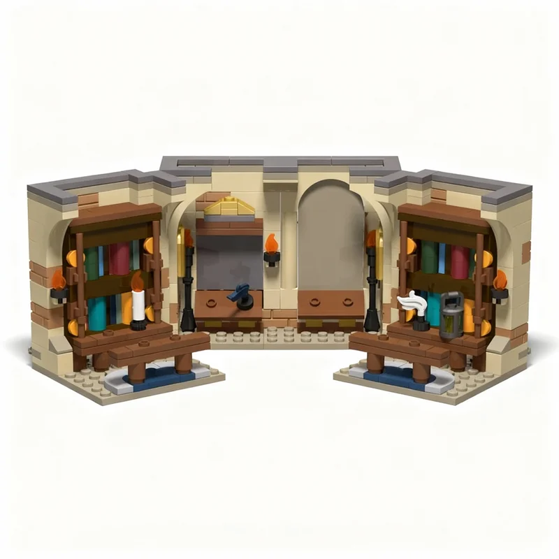 387pcs MOC Hogwarts Library Modular Streetscape Harry Model Building Blocks Toy Architecture Christmas Gifts Idea DIY Creative