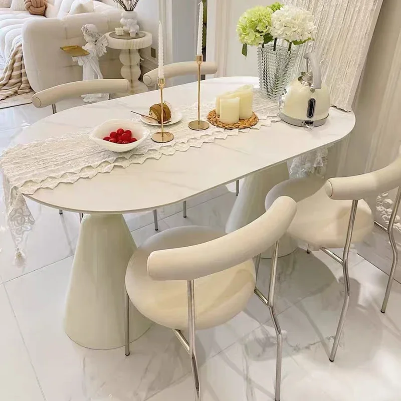 

Board Simple Oval Floor Standing Table Rock Dining Coffee Home Office Console Dressing Table Modern Dining Tafel Home Furniture