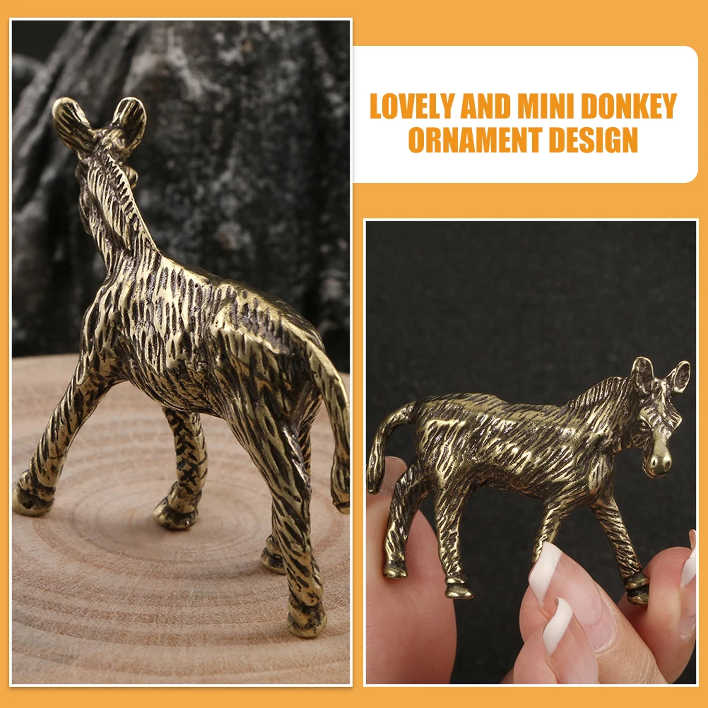 

Brass Donkey Mini Animal Standing Donkey Ornament For Home Decor Desktop Patio Diy Landscaping Decoration Gift