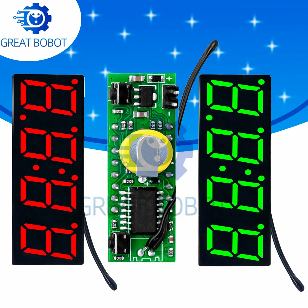 ‌RX8025T 3-in-1 LED Display Module - Digital Clock/Thermometer/Voltmeter for Arduino (5-30V DC)
