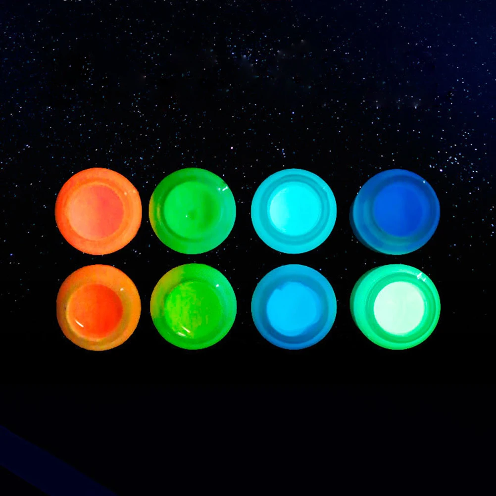 

5pcs Luminous Paint Fluorescent Coating Glow In The Dark Pigment Water Based Quick Drying For Halloween Festival Party