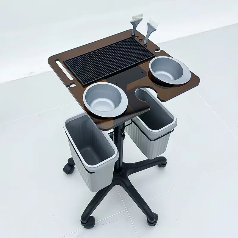 Professional Barber Cart with Storage Bin Mobile Hair Salon Trolley for Styling Tools Storage All-in-One Beauty Supply Organizer