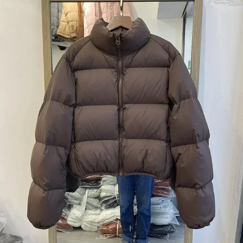 2024 new European version of Kendou style short high-waisted thickened down jacket for women with small stature, European