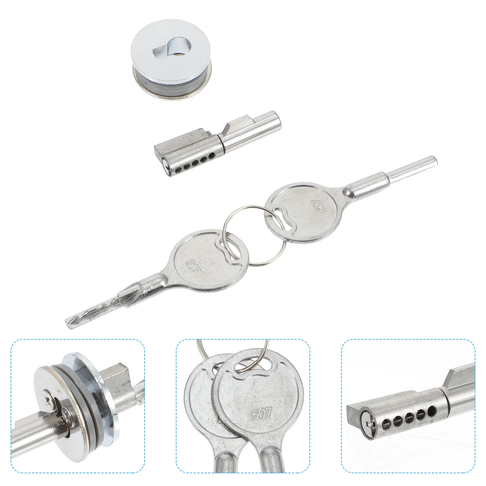 

Glass Door Lock Iron Material Durable Home Sliding Door Latch Security For Glass Cabinet Jewelry Cabinet Safety Lock