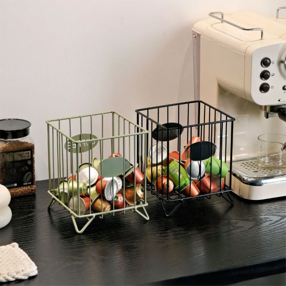 Durable Multicolor Coffee Pod Organizer Square Stationery Supplies Storage Rack Desk Organizer Storage Basket Home Decoration