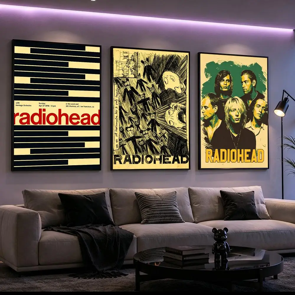 Band Radiohead Poster Poster HD Printing Cyberpunk Style Wall Art Home Decor For Gaming Room Living Room Bedroom Gift Idea