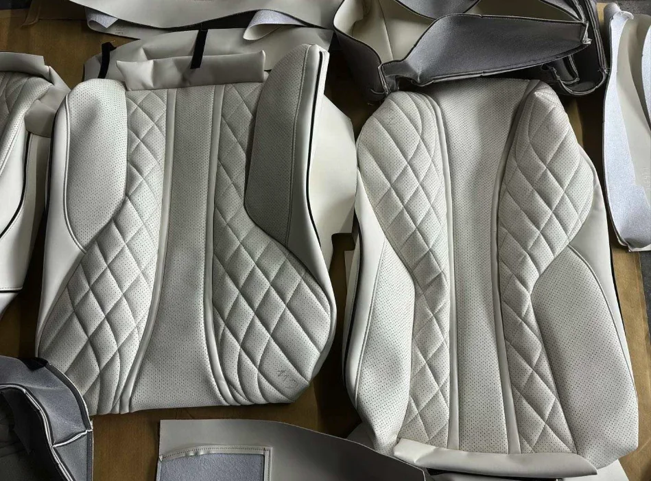 Custom WHITE Nappa Leather Full Replacement Car Seat Cover for Mercedes Benz S-Class