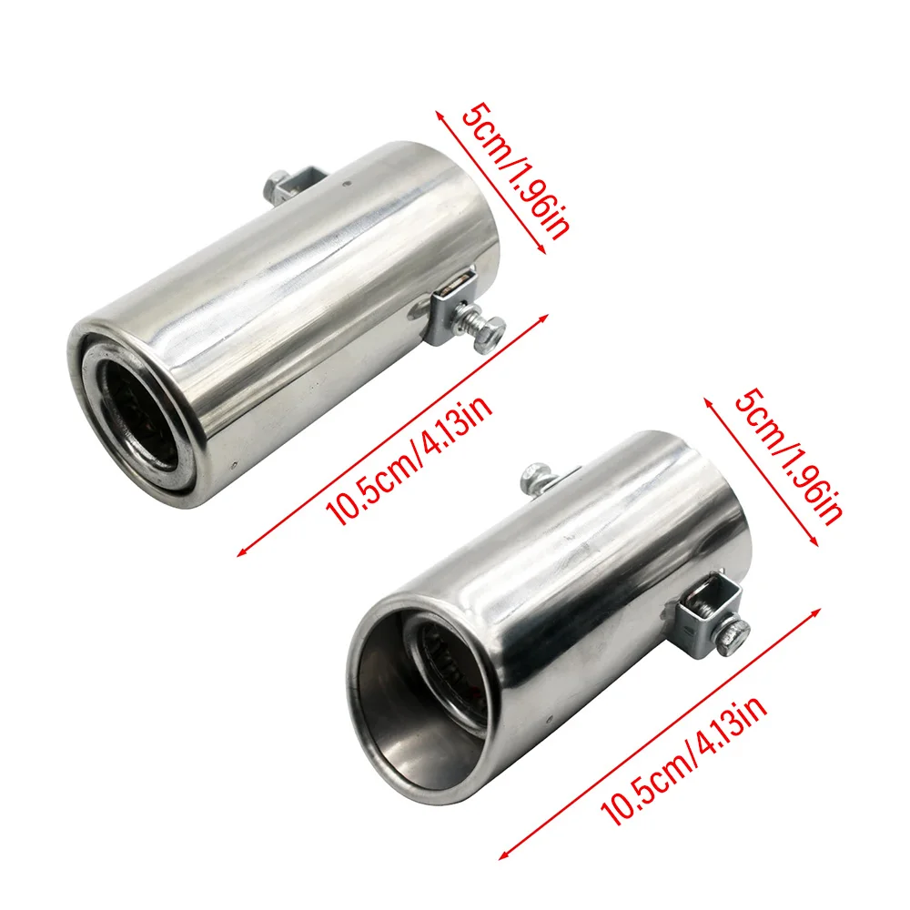 Silenciador universal de ponta de tubo de escape de carro, aço inoxidável, boca inclinada, boca plana, tubo traseiro, veículo, substituição automática