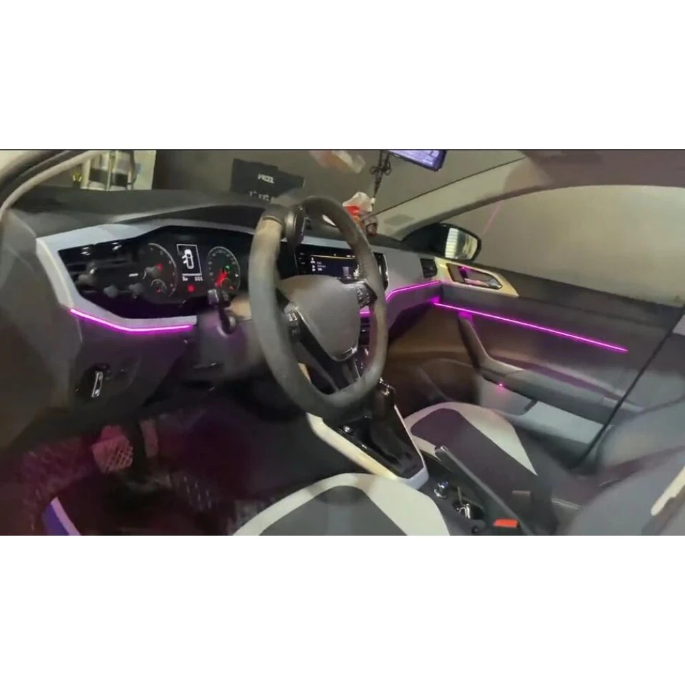 Dynamic 64 Color Ambient Light for Volkswagen VW Polo MK6 2018+ Interior LED Lighting MMI Screen Control Accessories Kit