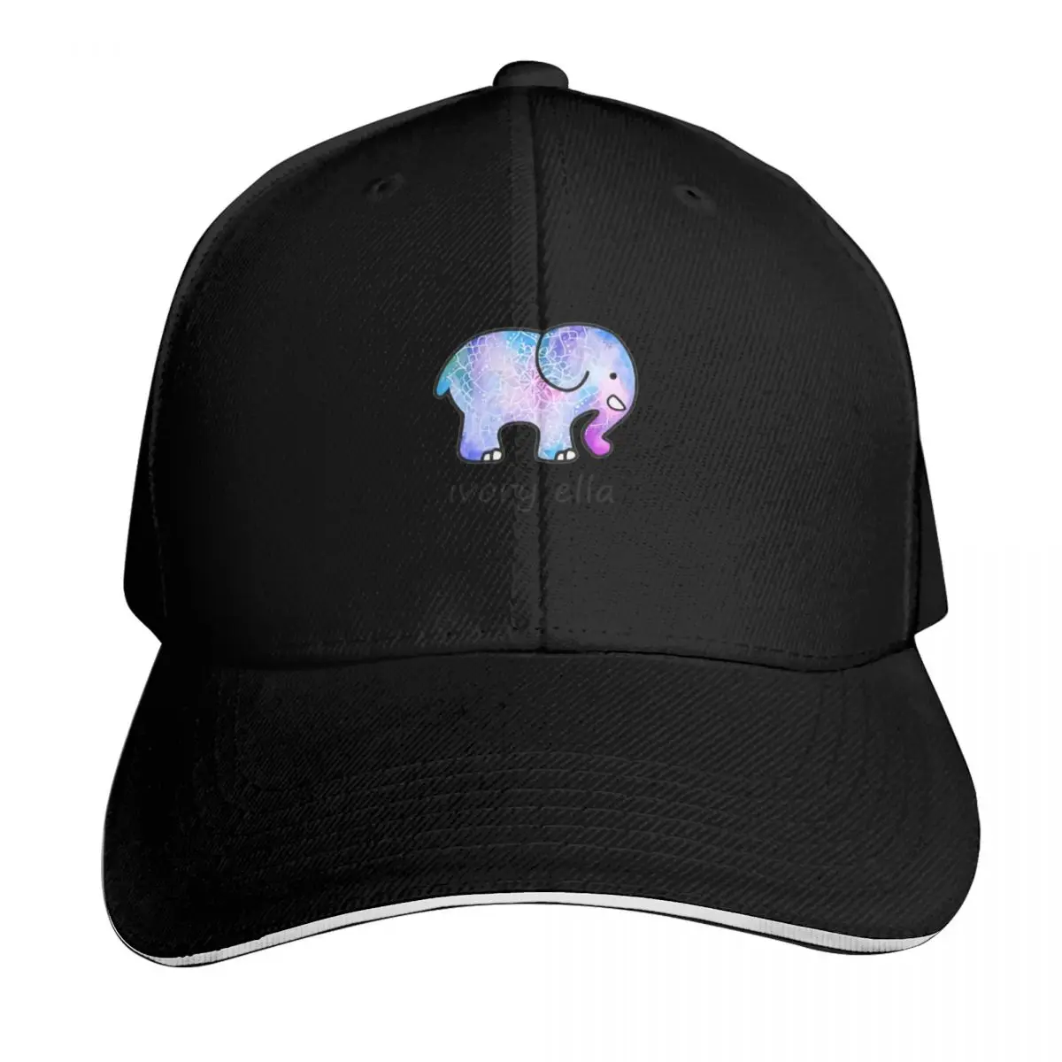 Ivory-Ella-Elephant Baseball Cap Quick Dry Performance Cotton Twill Breathable Contrast Two Tone Brim
