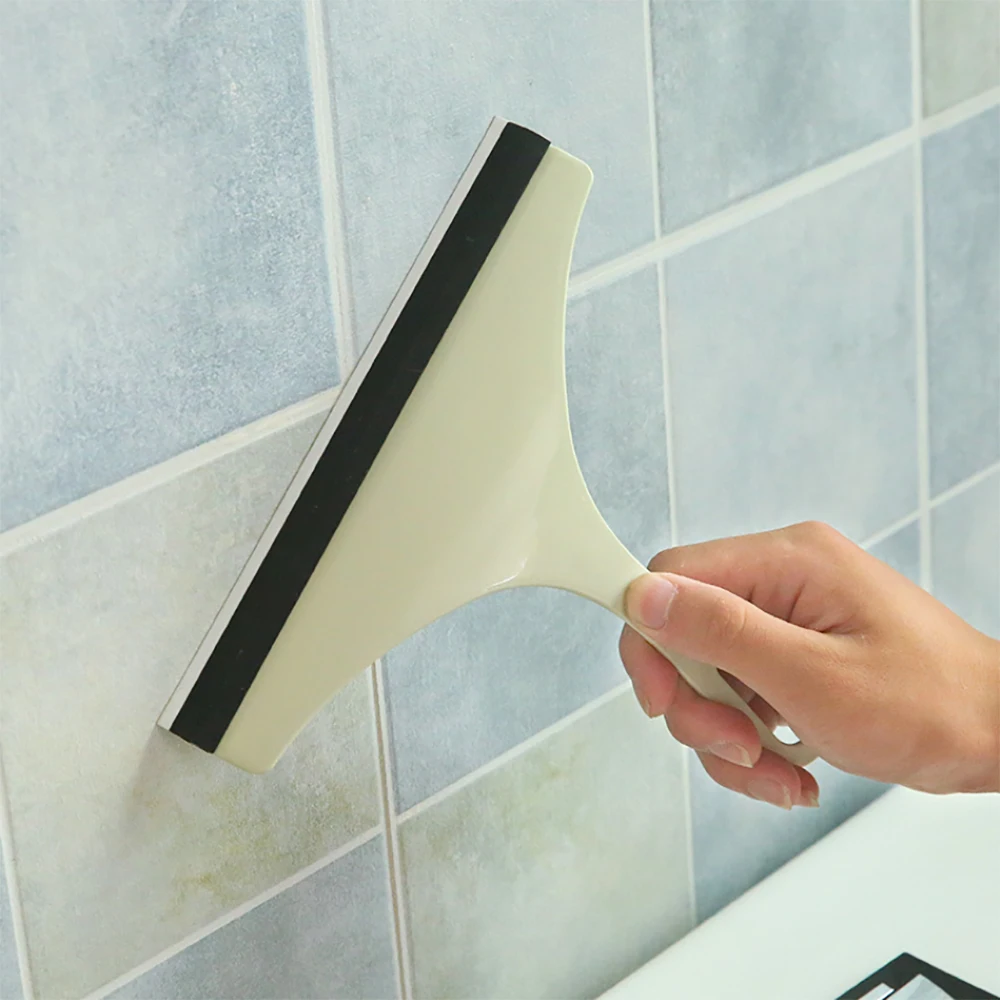 Household Cleaning Bathroom Mirror Cleaner With Silicone Blade Holder Hook Car Glass Shower Squeegee Window Glass Wiper Scraper