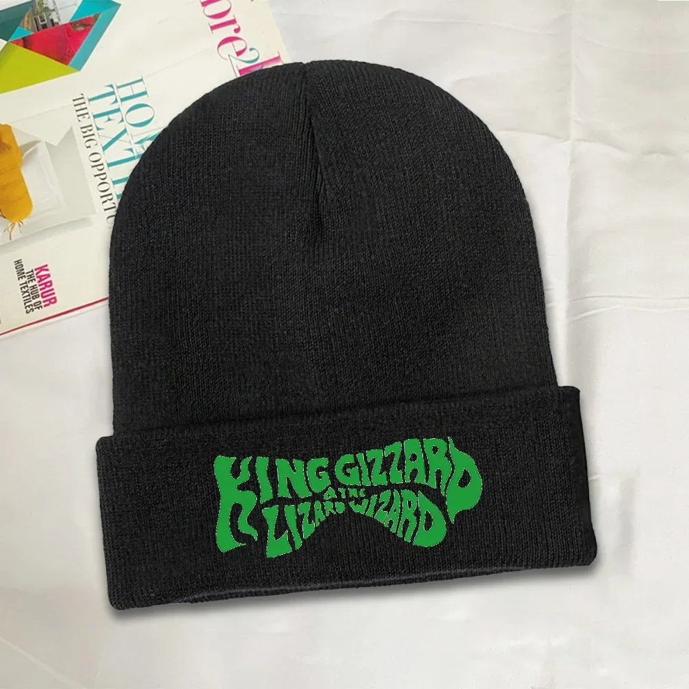 New 1pc King Gizzard And The Lizard Wizard 1 Warm Knitted Cap Hip Hop Bonnet Hat Autumn Winter Outdoor Beanies Hats for Unisex A