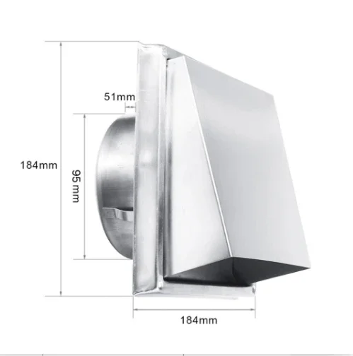 Wall Air Vent Outlet 304 Stainless Steel Metal Cover Grille Exhaust 125mm/150mm Adjustable Air Valve for Bathroom Kitchen Office
