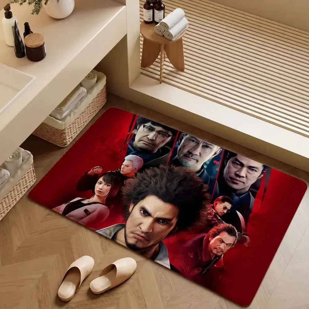 Game Like a Dragon Kiryu Ichiban Yakuza Floor Mat Soft Flannel Entrance Doormat Non-Slip Washable Rug For Bedroom Home Decor