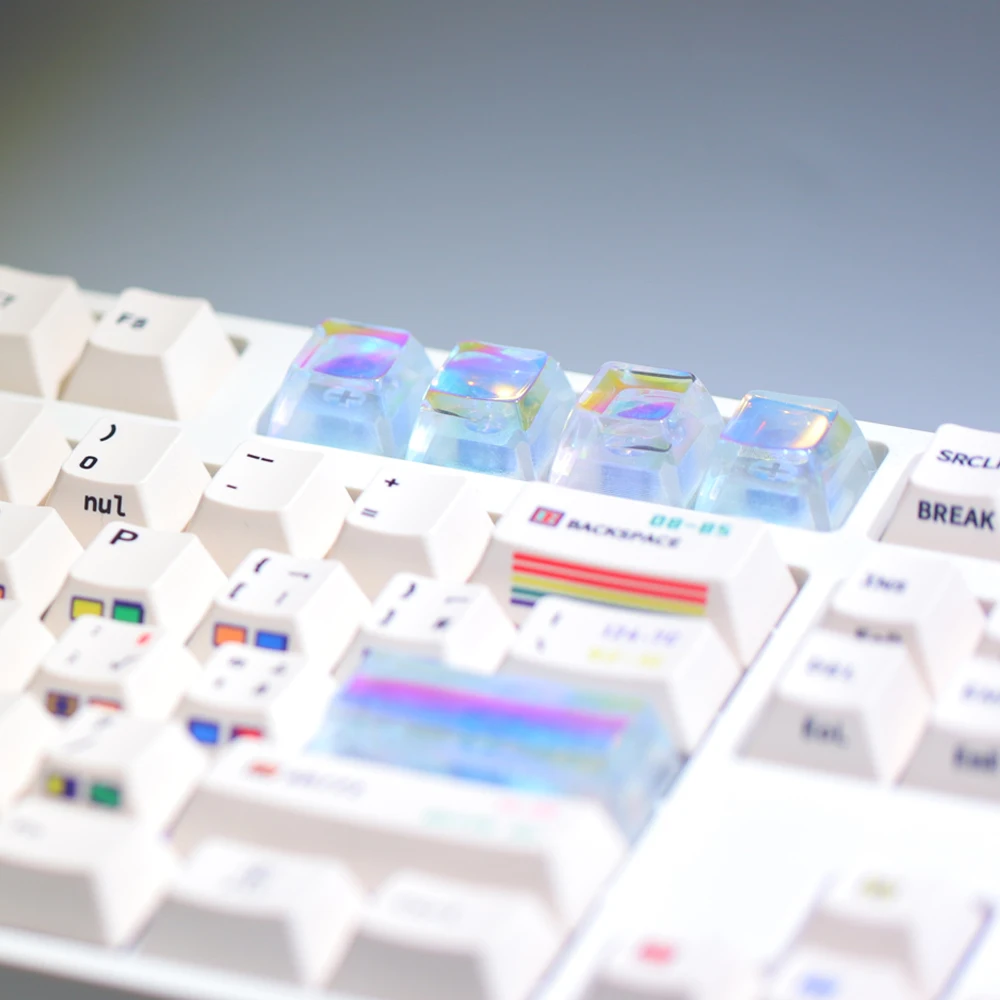 Mechanical Keyboard Keycaps 4 Pieces Handmade Personalized ESC Cross Axis Cute 1U DIY Laser Artisan Resin Keycaps