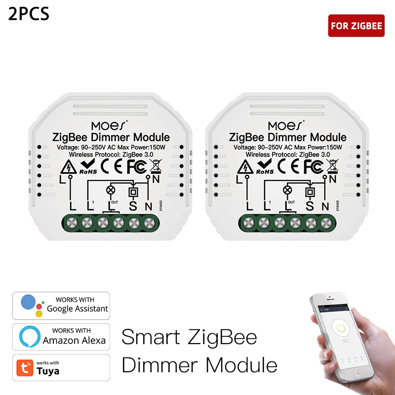 Imagem -04 - Módulo Dimmer Mini Interruptor para Alexa Casa Interruptor Inteligente Way Tuya Switch Controle de Voz