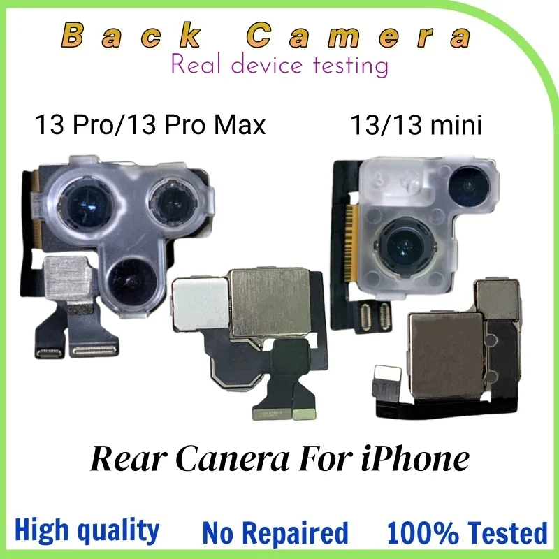 100% Tested Authentic Rear Camera Module For IPhone 13 mini 13 Pro Max Big Back Camera Flex Cable Main Camera Replacement