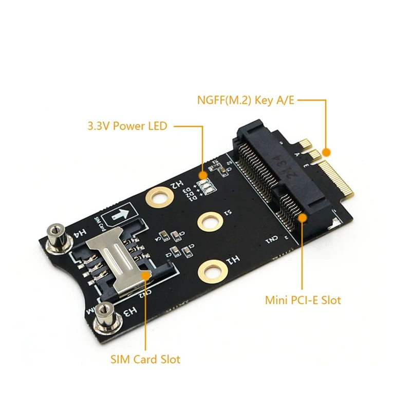 M.2 wifi adapter mini pcie drahtlose netzwerk karte zu m2 ngff key a e wifi card raiser mit sim kartens teck platz