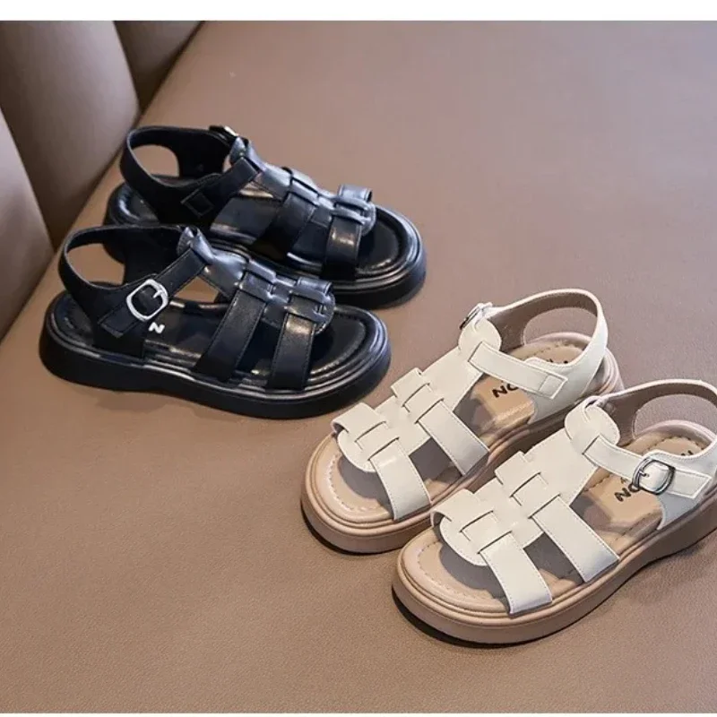 

2025 Summer New Children's Shoes Girls' Beach Roman Shoes, Non slip, Multi functional, Unique, Comfortable and Fashionable Shoes