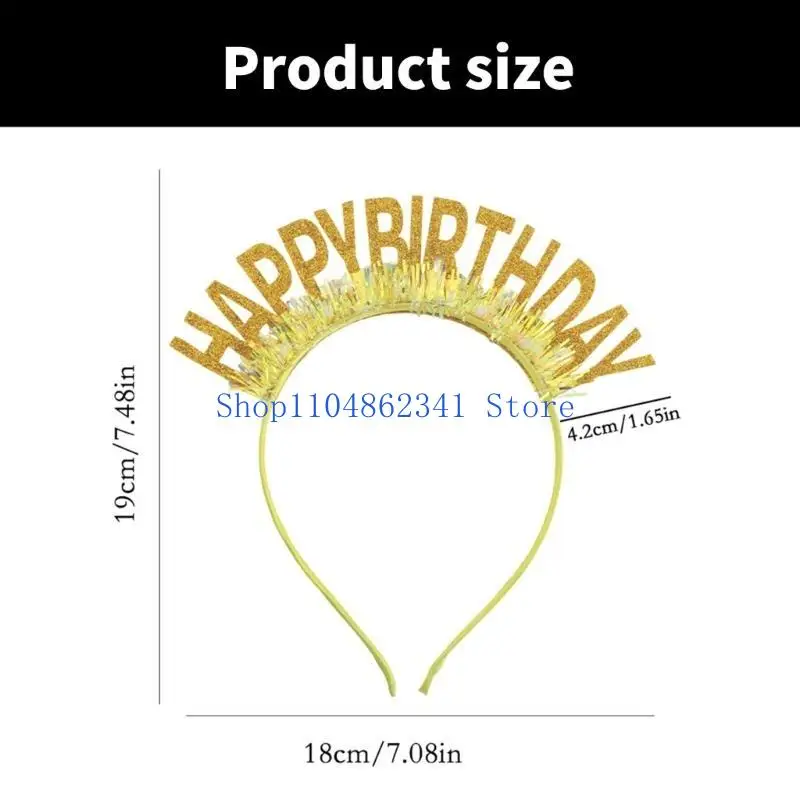 5Asd Feliz Aniversário Banda da cabeça Celebração Acessórios Hairhoop para reunir