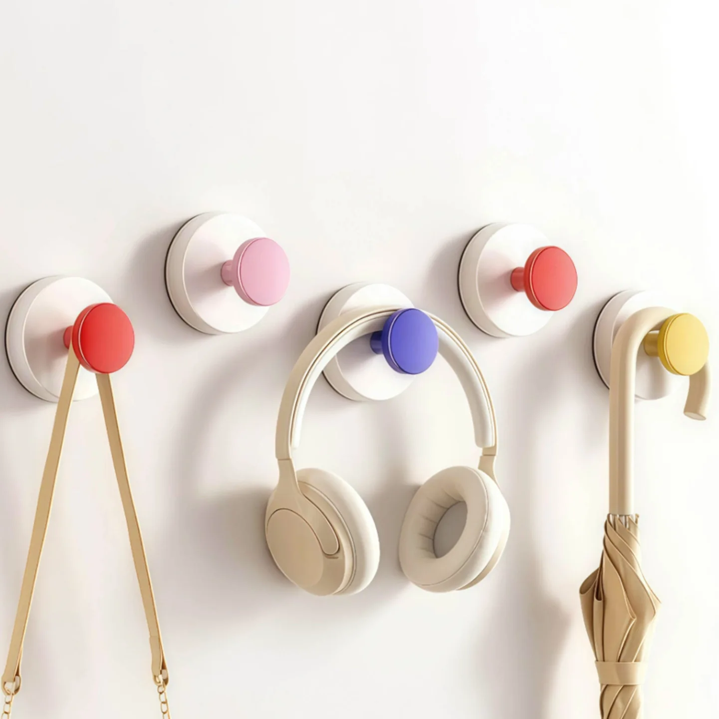 Dopamine Color Suction Cup Hook with Strong Holding Capacity No Trace, No Need for Drilling Creative and Cute Indoor Key Hook