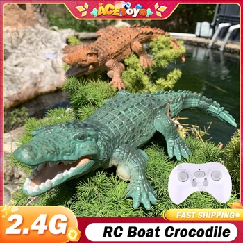 RC boat crocodile simulation remote control electric 2.4G remote control shark summer children's outdoor games toys for boy gift