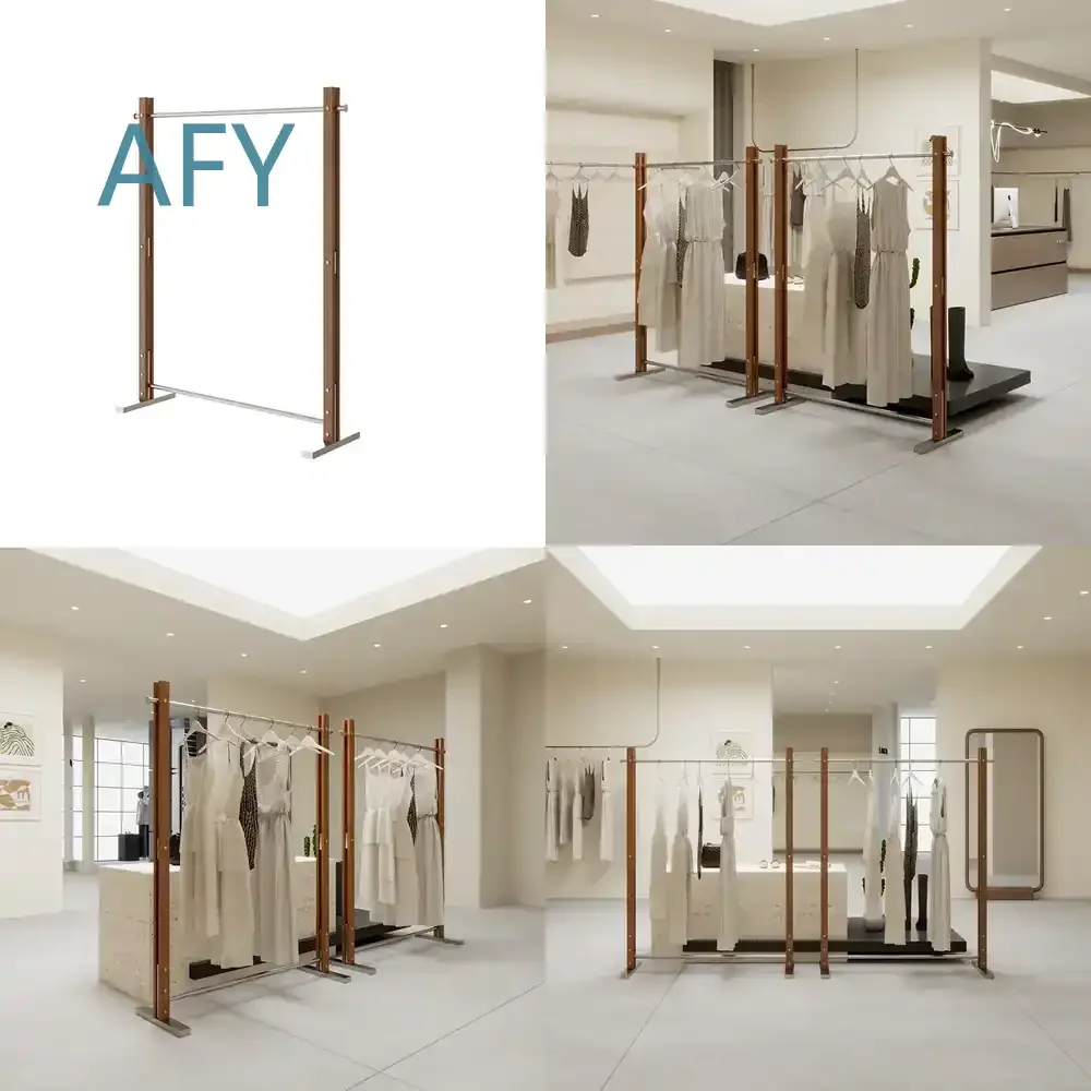 Clothing Store Display Rack Floor-to-Ceiling for Retail Shop for Women's Clothing Store for Hanging Hanger for Apparel