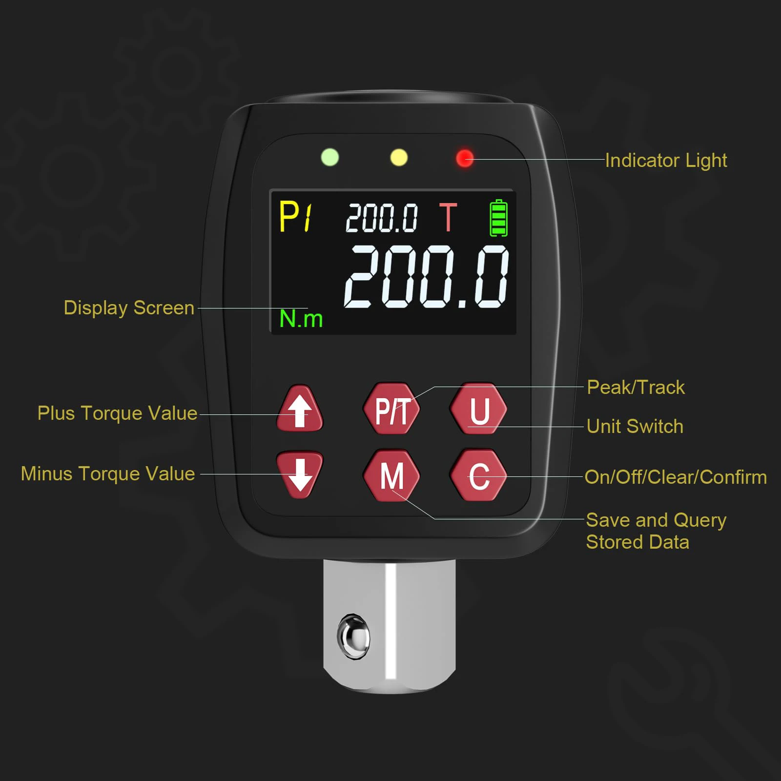 Professional Display Screen Adapter  Industry Adjustable Digital Torque Wrench Repair Kit