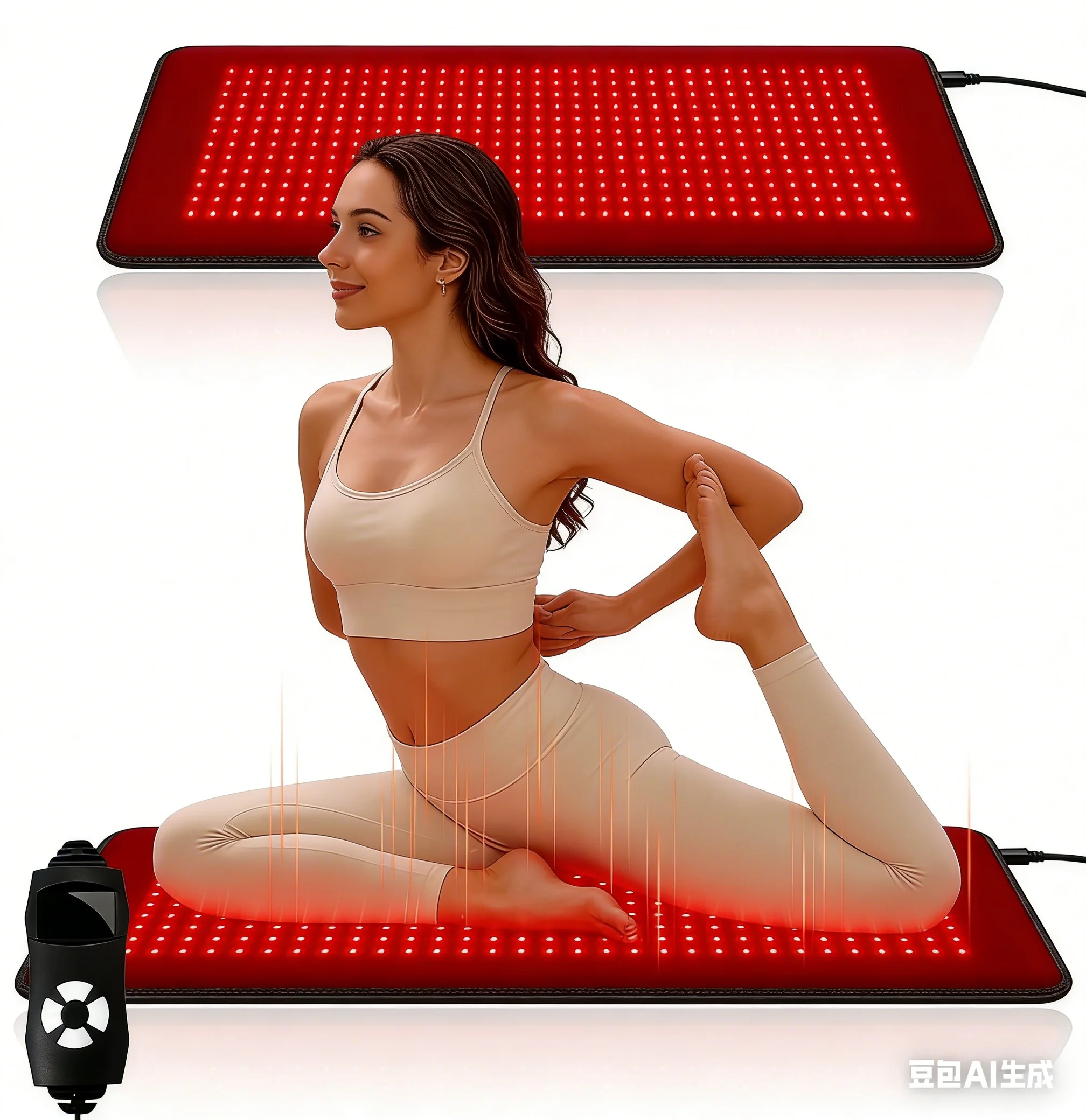 Red Light Therapy Mat for Body，360 LEDs 850&660 nm Large Red&Infrared Light Therapy Pad for Full Body Waist Shoulder Muscle Belt