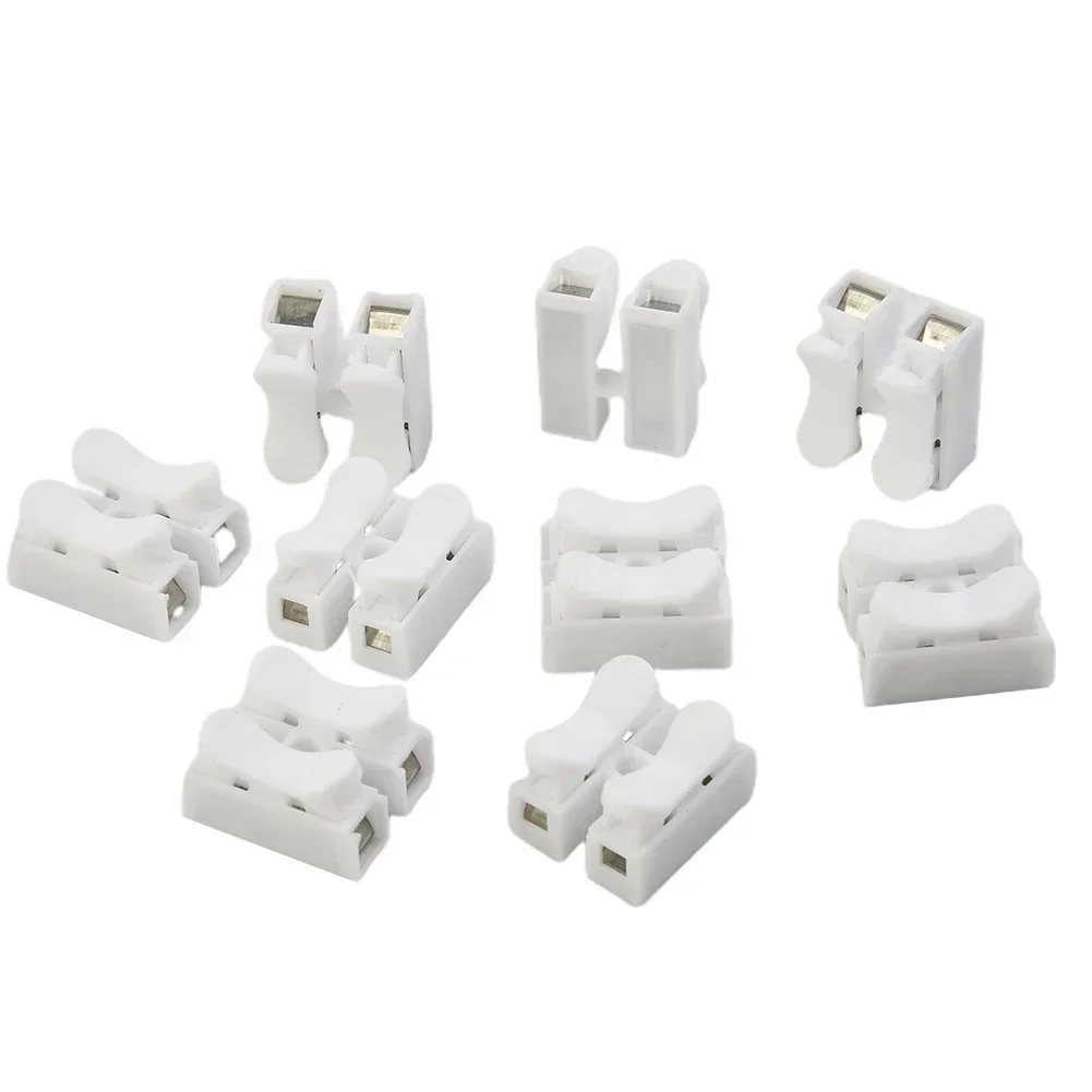 20 Pcs CH2 Spring Wire Connector Cable Clamp Terminal Block LED Light Strip Clip Replacement Parts Electrical Tape Cable Clamp