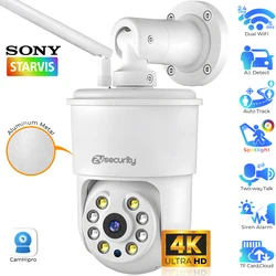 4K Security Camera Outdoor 8MP AI Vehicle/Pet/Human Detect Auto Tracking Dome PTZ Camera Color Night Vision 256GB SD/Cloud/FTP