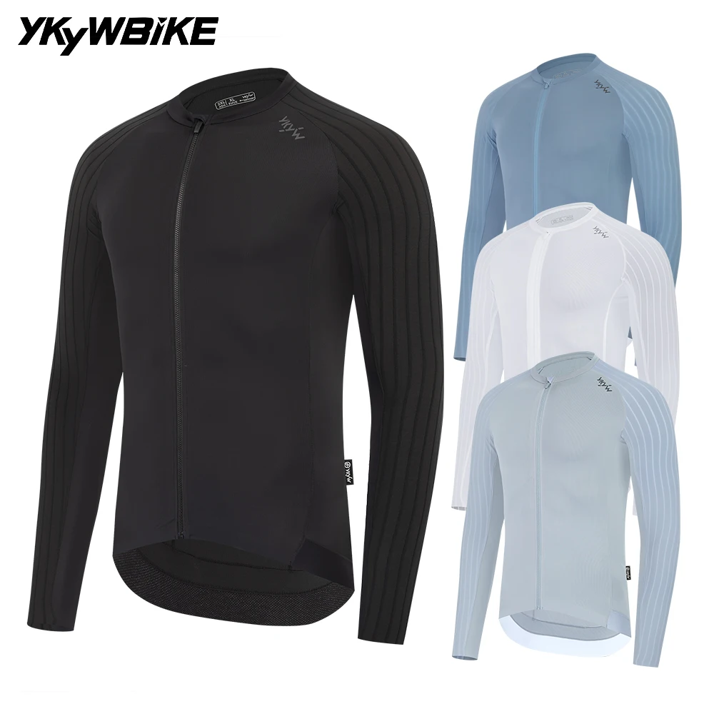 

YKYWBIKE 2026 Men Long Sleeve Cycling Jersey Aerodynamic Raglan Sleeve Quick Drying Road Bike Bicycle Tops Slim Fit Breathable
