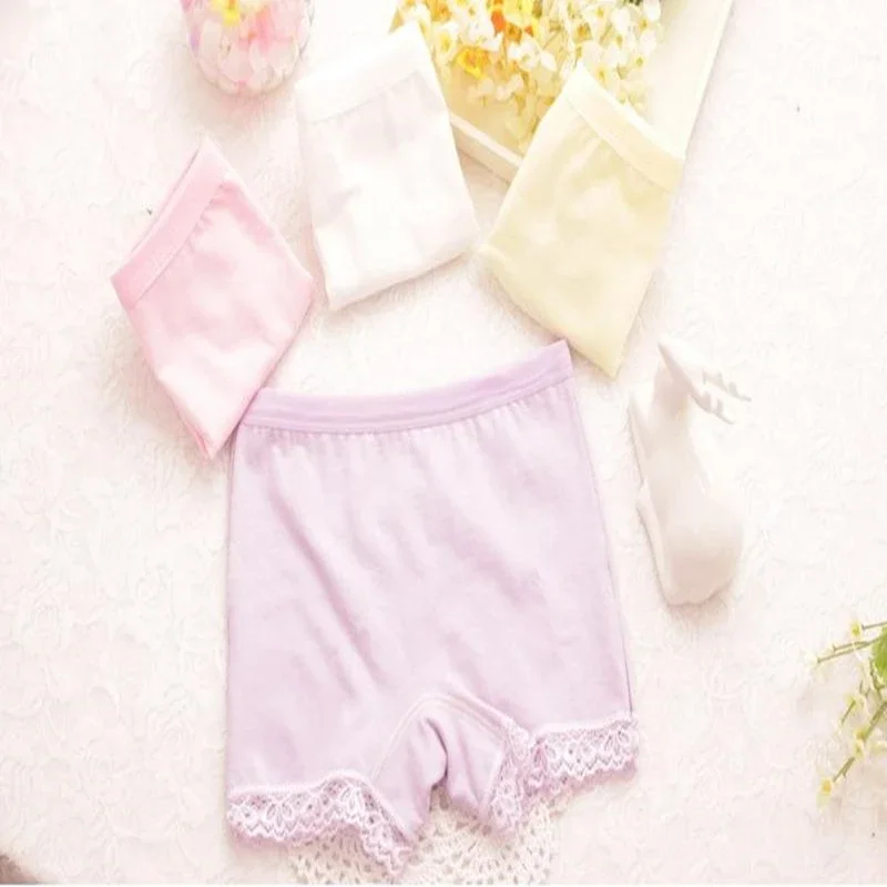 2pcs/Lot 100% Cotton Kids Panties Underwear for Children Baby Lace Under Briefs Girls Shorts Knickers Underpants for 3-9Y