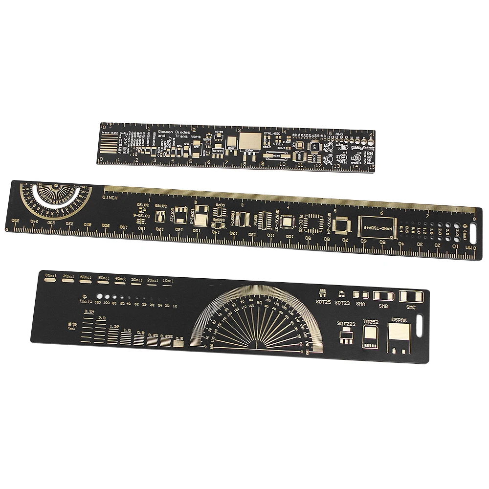 1 Set 3 Type PCB Reference Ruler 15cm 20cm 25cm Multi-functional Measuring Tool Capacitor Chip IC SMD Diode Transistor