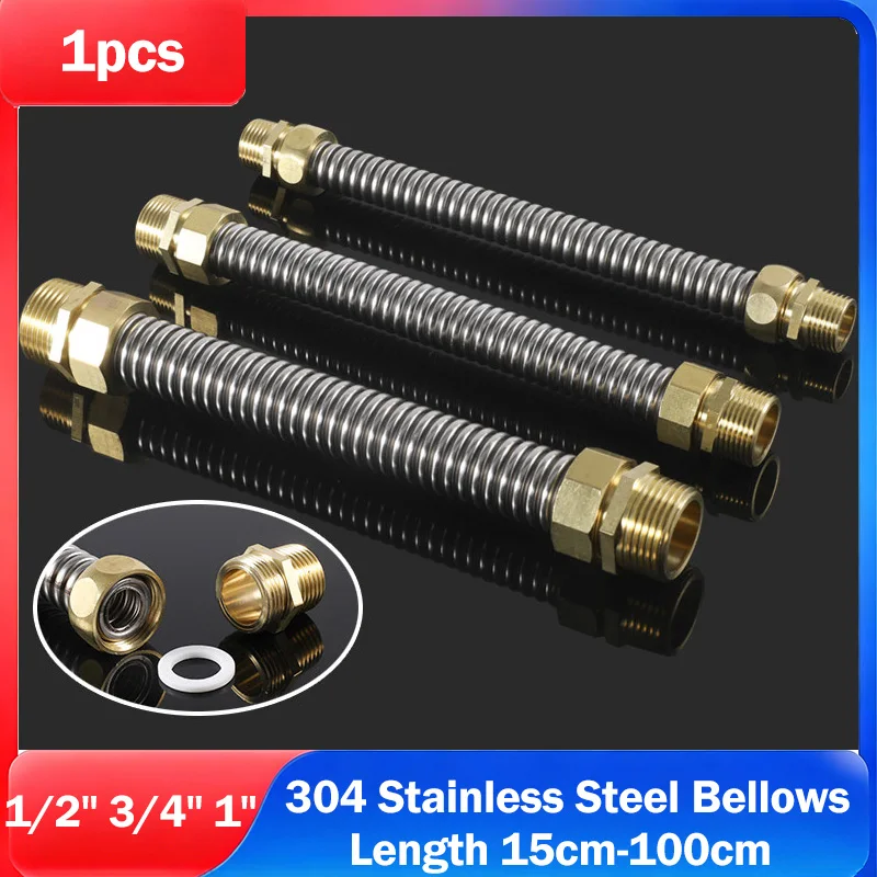 304 Stainless Steel Bellows For Fan Coil Unit Pipe Central Air Conditioning Water Inlet Hose 1/2