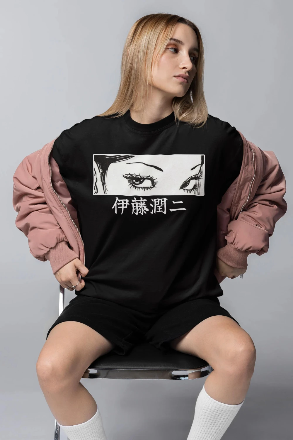 90s Anime Manga Creepy Girl Shirt Tomie Anime Horror Shirt Japanese Dark Anime T-Shirt Eyes Shirt Gothic Manga Horror Shirt