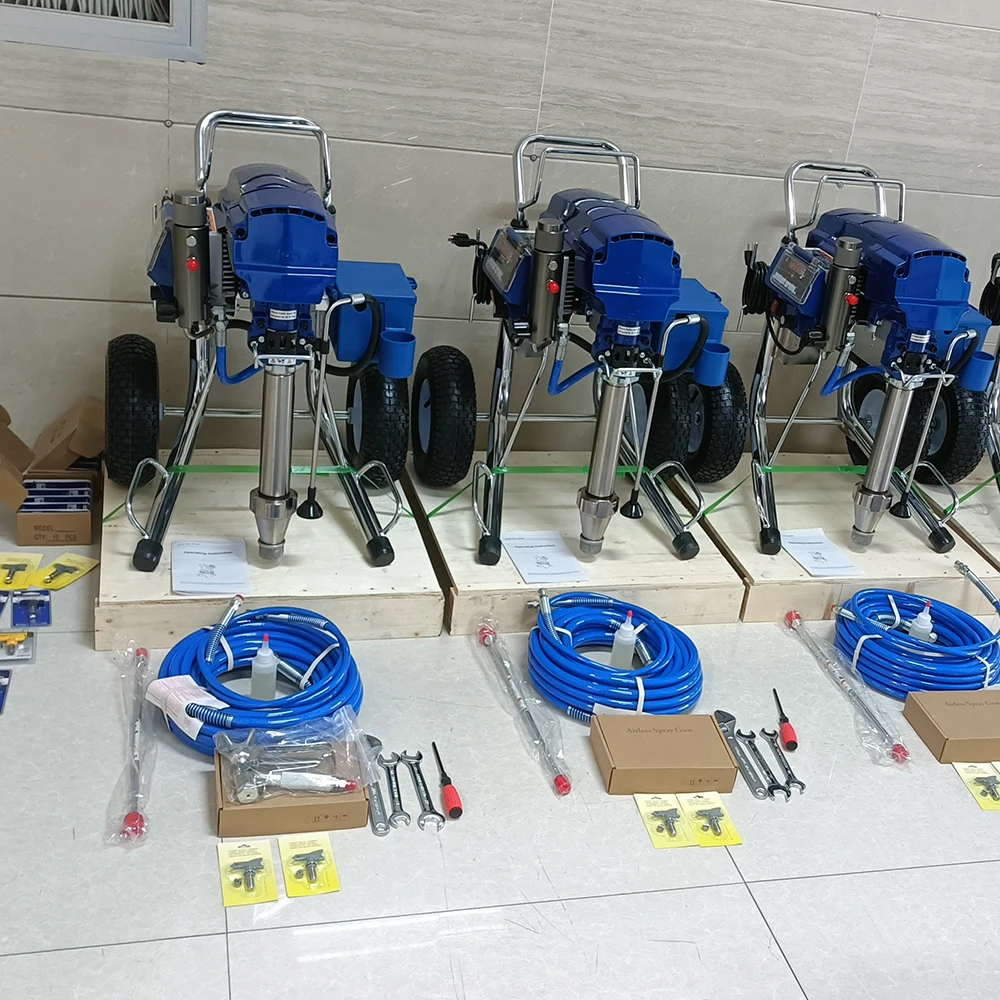 220V Brushless Motor High Pressure Industrial Paint Spray Gun PT-9528X Airless Room Wall Spray Painting Machine