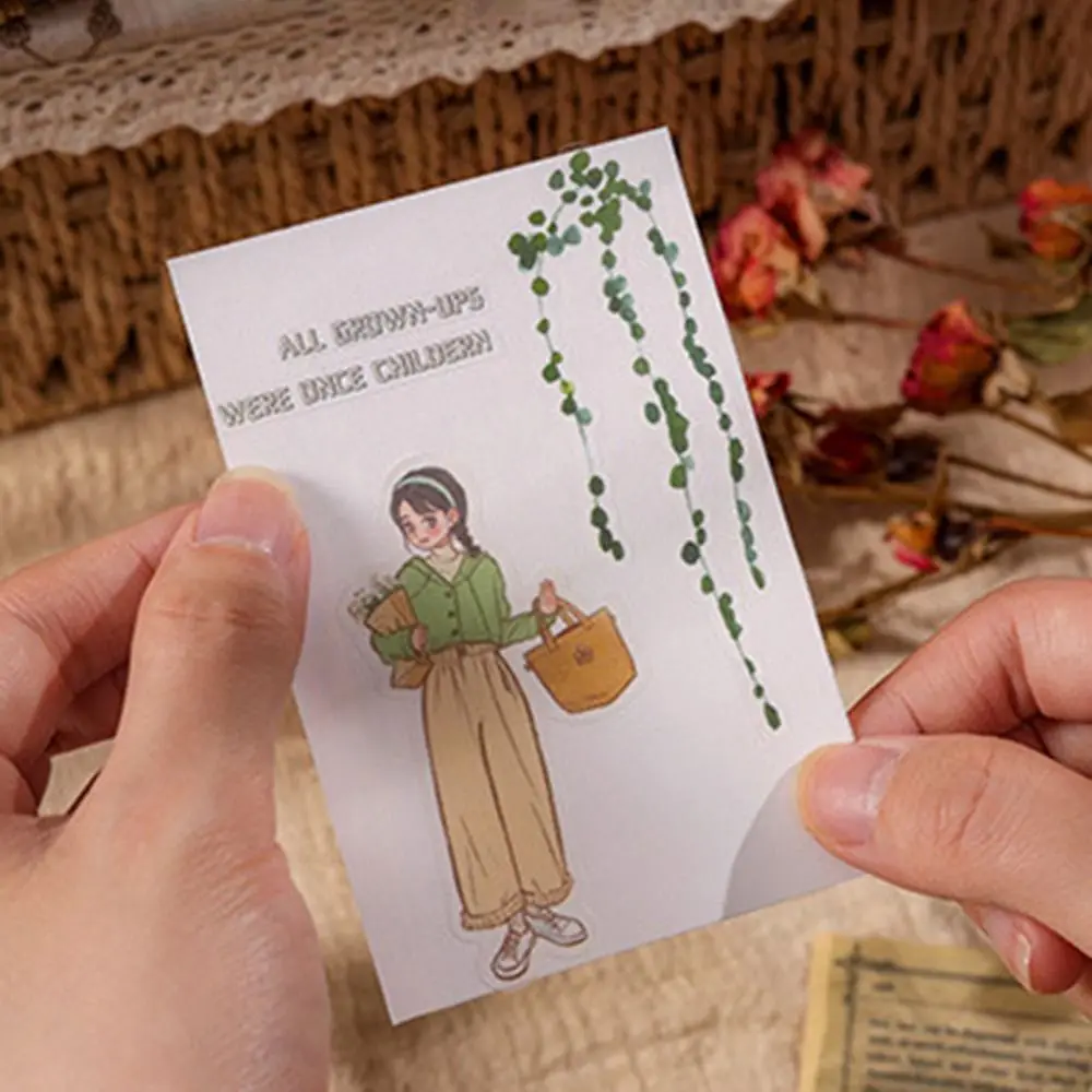 

6 pcs/pack Nature PVC Plant Flower Sticker Adhesive DIY sticker Scrapbook Stickers Hot Stamping Clear PET