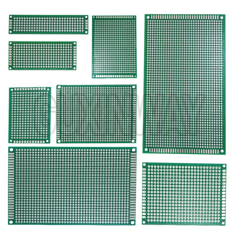 PCB Board Prototype Board Green 2x8/3x7/4x6/5x7/6x8/7x9/8x12/9x15cm Double Sided Circuit Boards For DIY Soldering Project