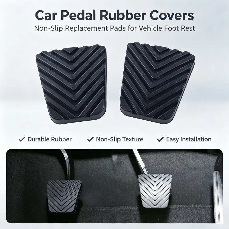 2x Rubber Brake Clutch Pedal Pad Cover For Hyundai Accent Elantra Sonata Tucson i20 i30 Mitsubishi Pajero Montero Lancer EVO Car
