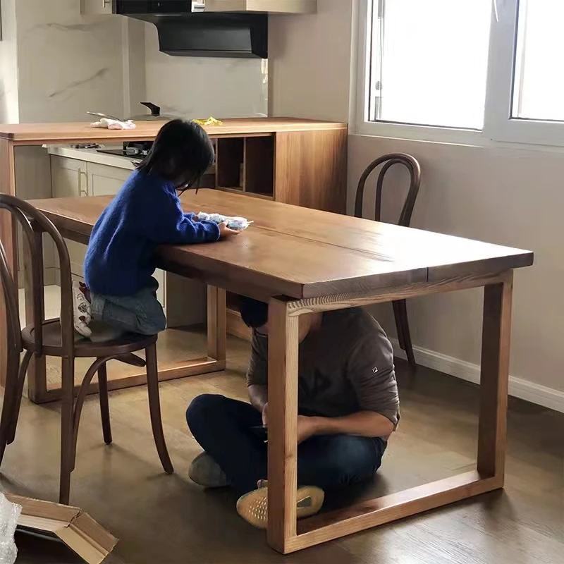 

Industrial Style Dining Table Brown Minimalist Study Wood Restaurant Dining Table Living Room Mesa De Jantar Furniture Home