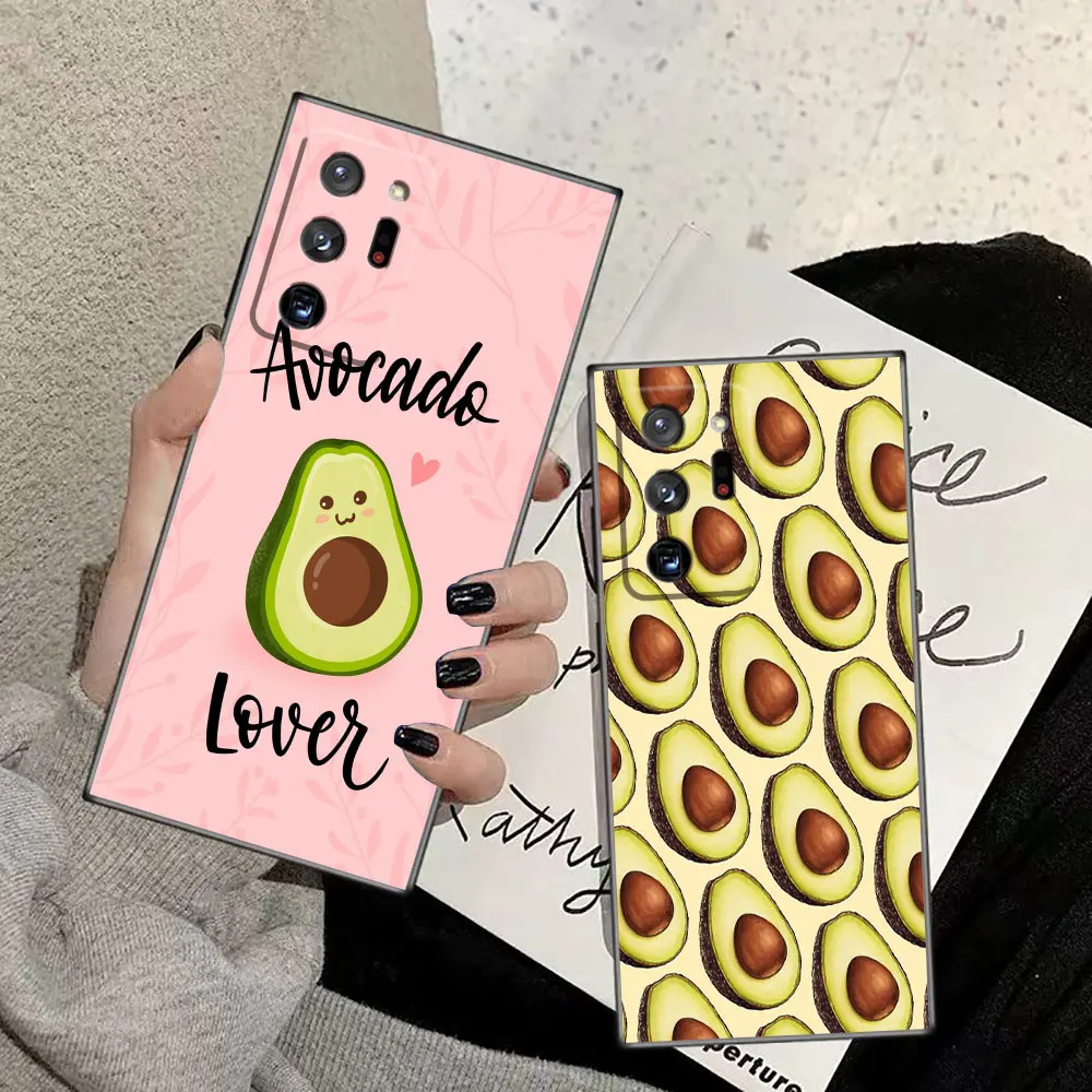 Cute Cartoon Avocado Case For Samsung Galaxy NOTE 20 10 9 8 M54 M53 M51 M33 M32 M31 M30 M30S M23 M20 M14 J8 J7 J6 Plus Capa Case