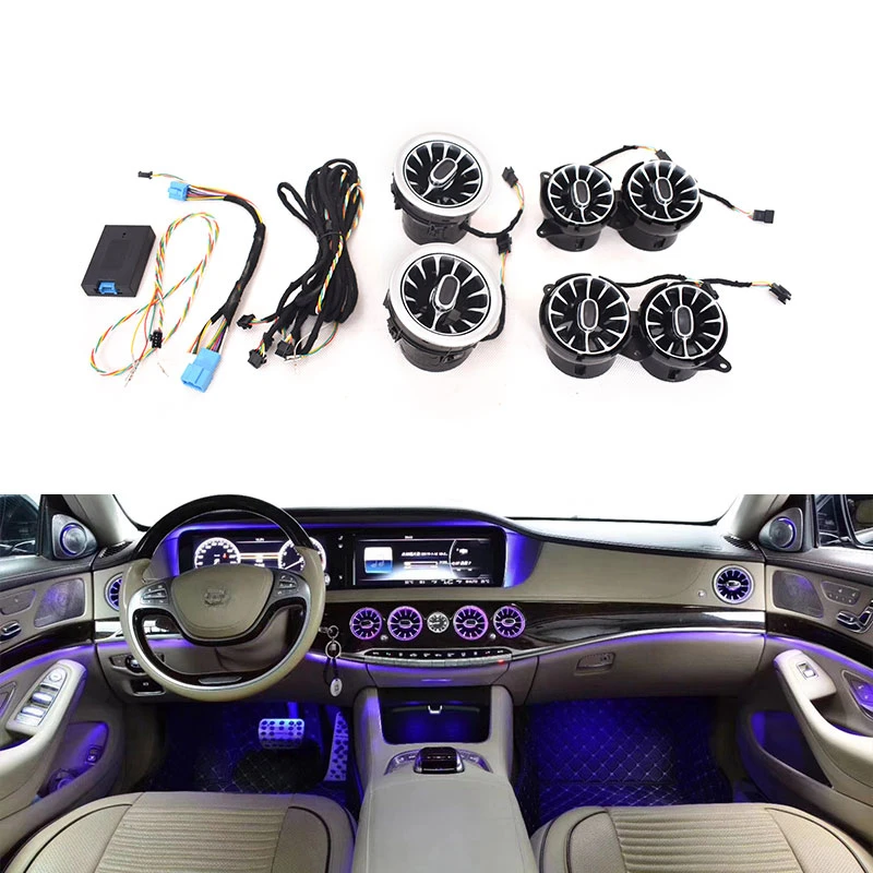 

2014~20y S class W222 ambient AC lights car front rear air vents interiors kits accessories with led lights