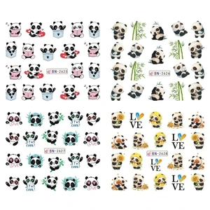 12 Designs Kawaii Panda Nagelkunstklebes Schöne Bambusbären -Wasserabziehbilder Slider übertragen Tattoos für Maniküredekorationen 12 Hauptverkäufe Prinker Tattoo - №3