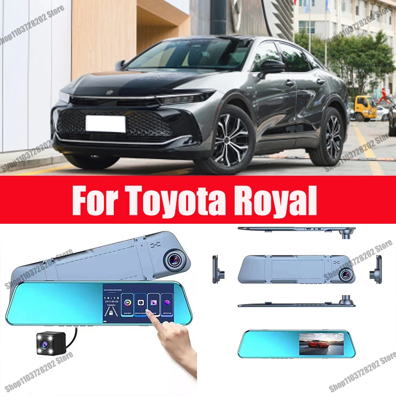 

For Toyota Royal Carplay Android GPS Dash Cam AUX FM Radio Dashcam Car Camera Stream RearView Mirror Drive Recorder