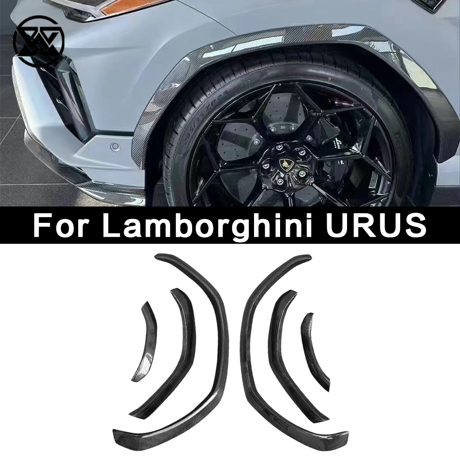 

For Lamborghini URUS Carbon Fiber Side Spats Wheel Arch Trim Lip Strip Mud Flaps Wheel Eyebrow Arch Fender Flares Cover Body Kit