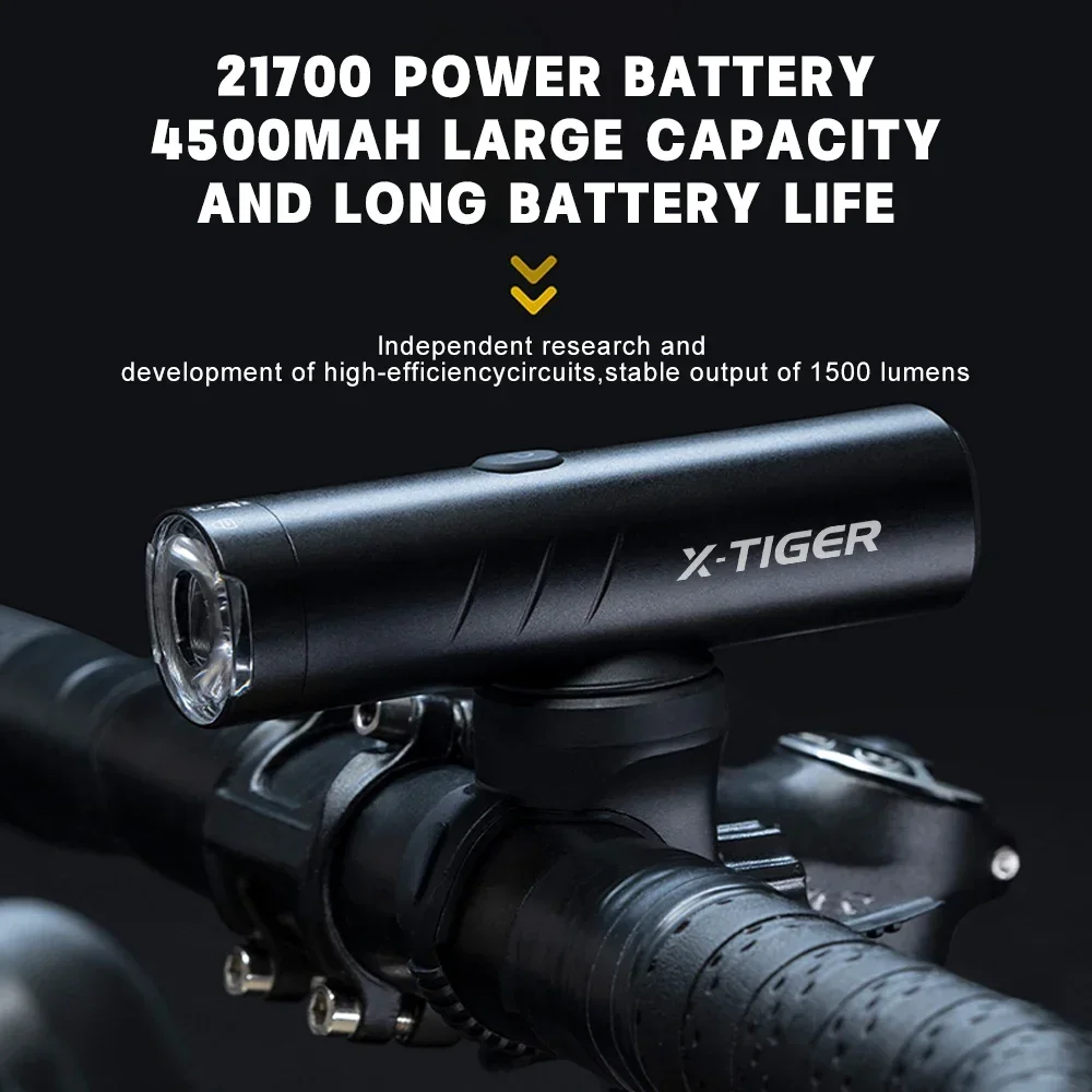 X-TIGER Bicycle Light IP66 Rainproof Bike Flashlight Type-C Rechargeable MTB Road Bike Front Lamp Cycling Accessories